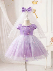 Girls Star Appliqué Satin & Tulle Ball Gown - Wisteria | 21 Century...