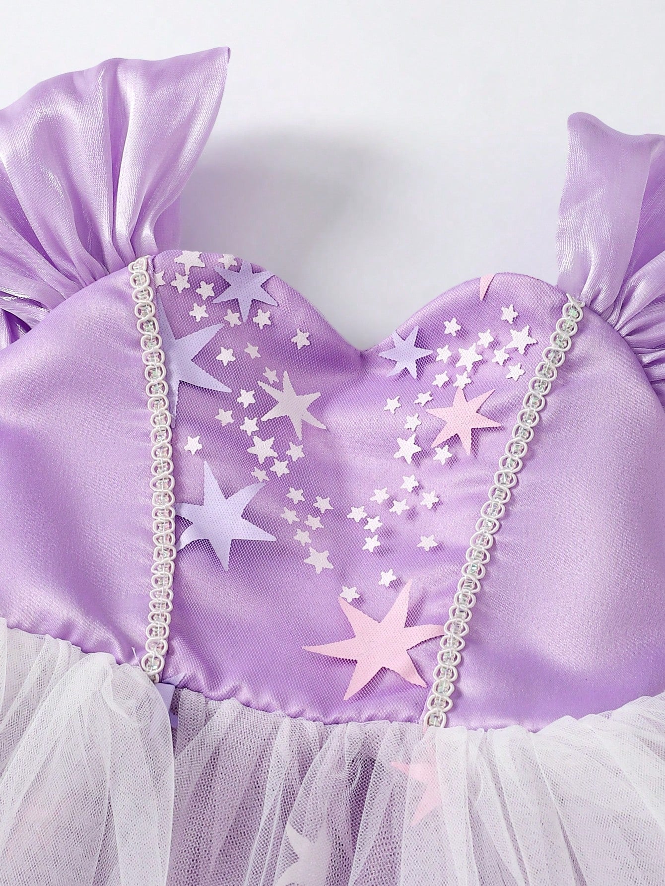 Girls Star Appliqué Satin & Tulle Ball Gown - Wisteria | 21 Century...