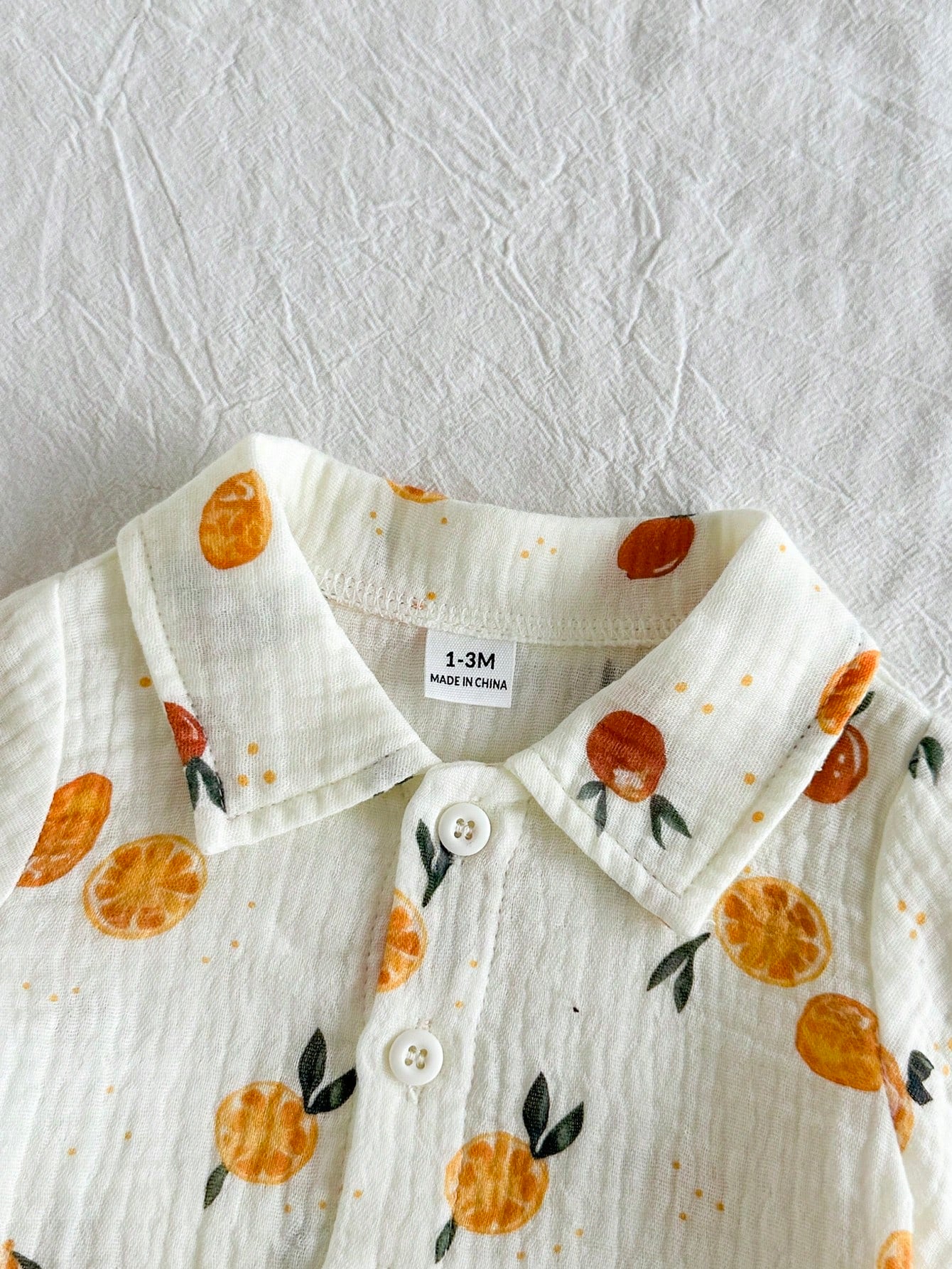 2pcs Baby Boys Citrus Print Shirt & Shorts Set - Ivory | 21 Century...