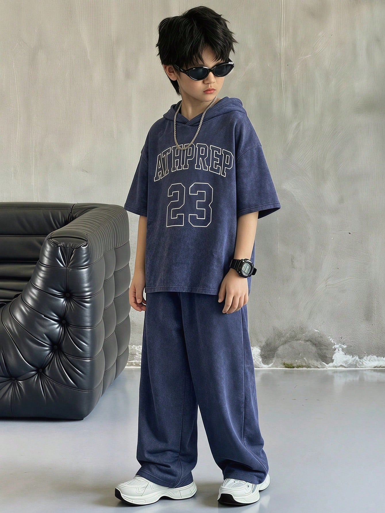 2pcs Big Boys Collegiate Graphic Hoodie Tee & Sweatpants Set - Indi...