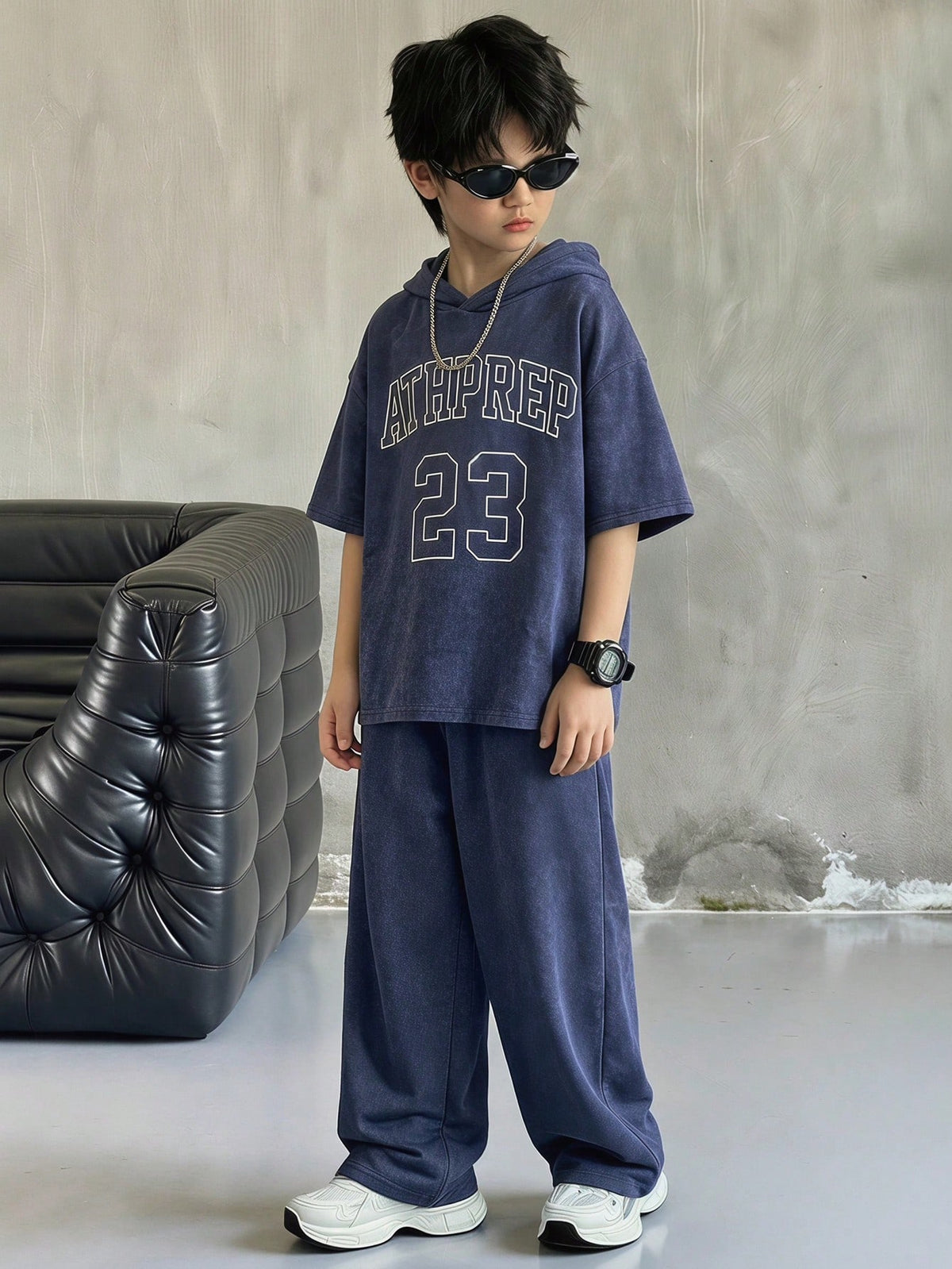 2pcs Big Boys Collegiate Graphic Hoodie Tee & Sweatpants Set - Indi...