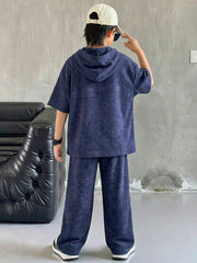 2pcs Big Boys Collegiate Graphic Hoodie Tee & Sweatpants Set - Indi...