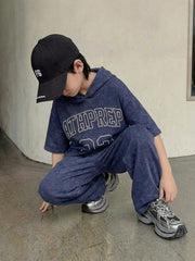 2pcs Big Boys Collegiate Graphic Hoodie Tee & Sweatpants Set - Indi...
