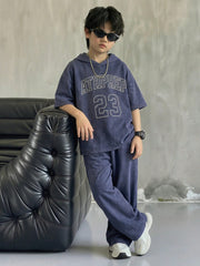 2pcs Big Boys Collegiate Graphic Hoodie Tee & Sweatpants Set - Indi...