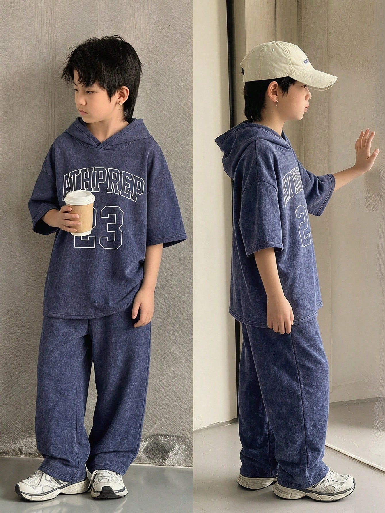 2pcs Big Boys Collegiate Graphic Hoodie Tee & Sweatpants Set - Indi...
