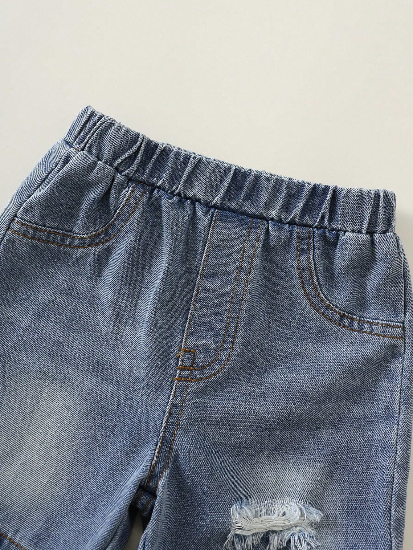 2pcs Boys Mama's Boy Tank Top & Distressed Denim Shorts - Slate | 2...
