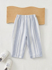 Boys Vertical Stripe Drawstring Tapered Trousers - Periwinkle | 21 ...