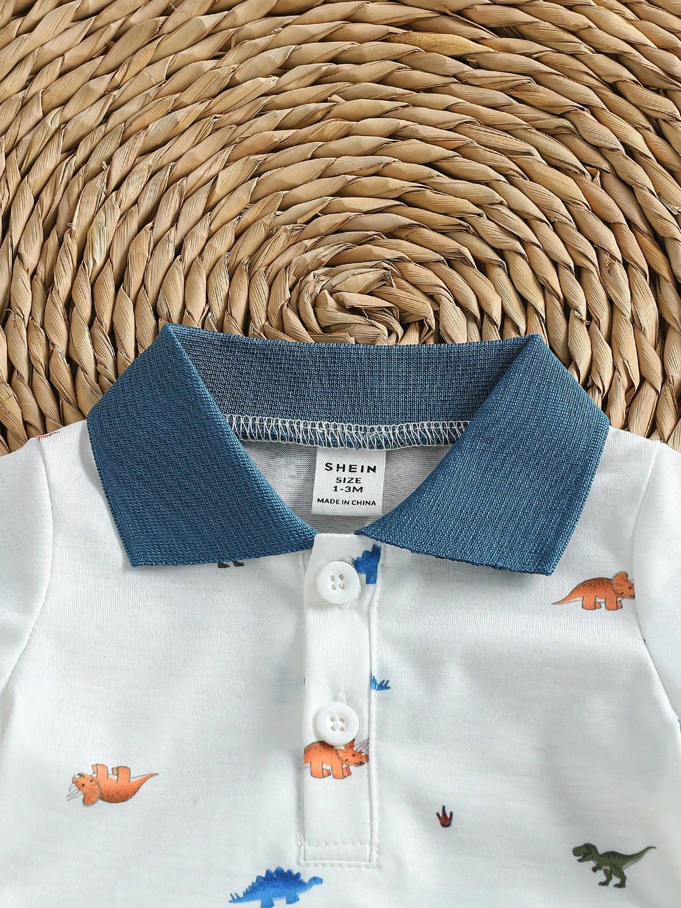 2pcs Baby Boys Dinosaur Print Polo Shirt & Shorts Set - Ivory | 21 ...