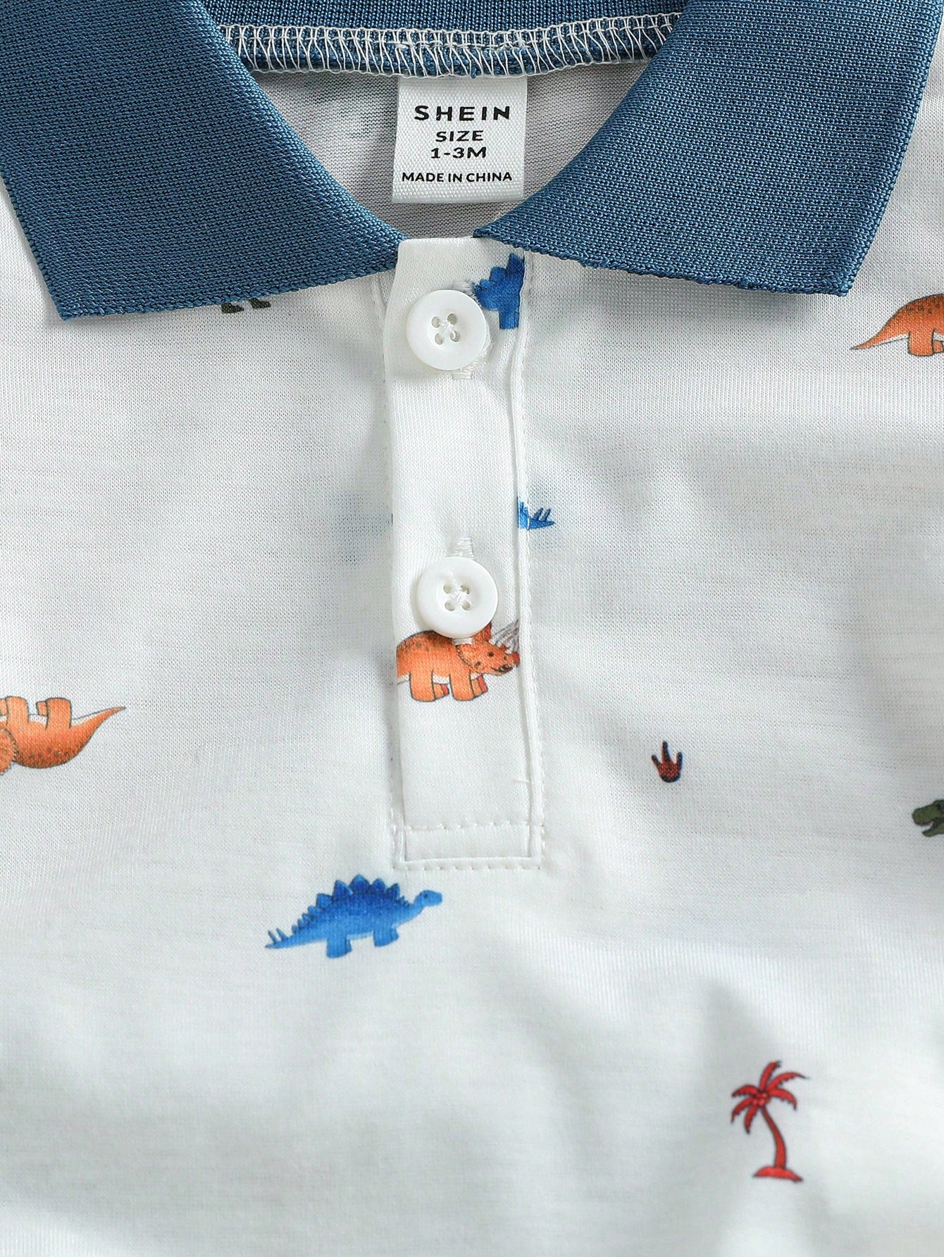 2pcs Baby Boys Dinosaur Print Polo Shirt & Shorts Set - Ivory | 21 ...