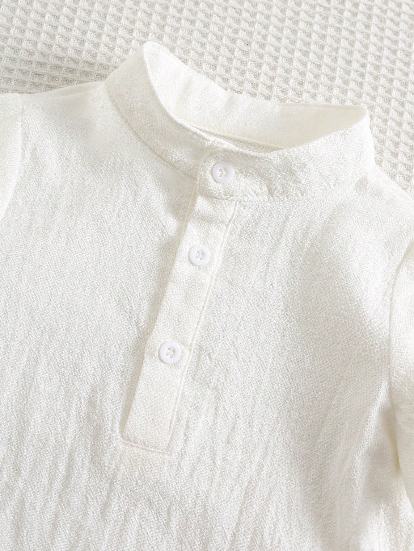 2pcs Unisex Cotton Henley Shirt & Trousers Set - Ivory | 21 Century...