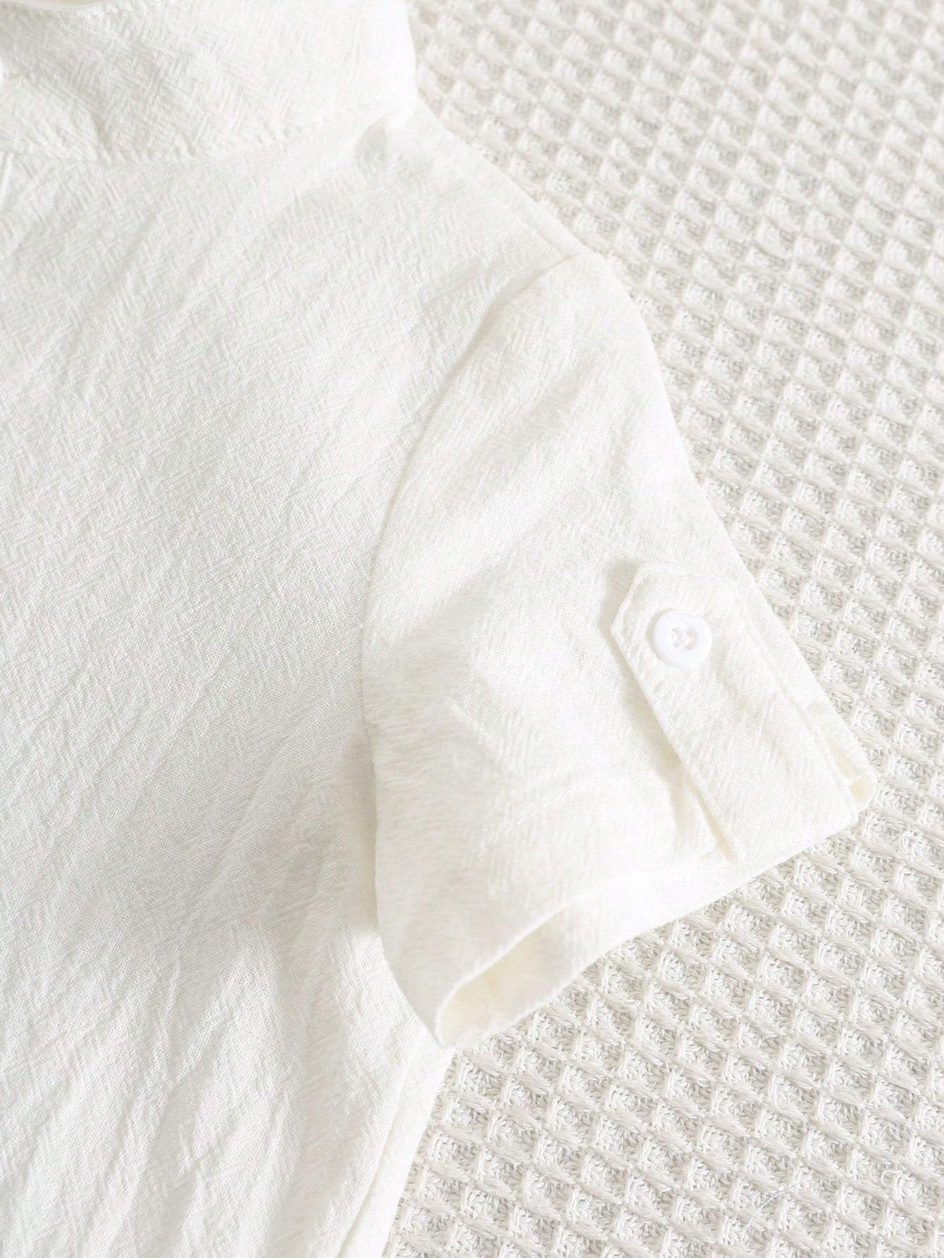 2pcs Unisex Cotton Henley Shirt & Trousers Set - Ivory | 21 Century...