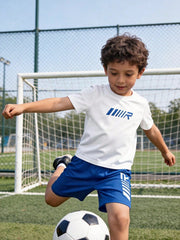 Boys Graphic Mesh Athletic Tee & Shorts Set - Cobalt