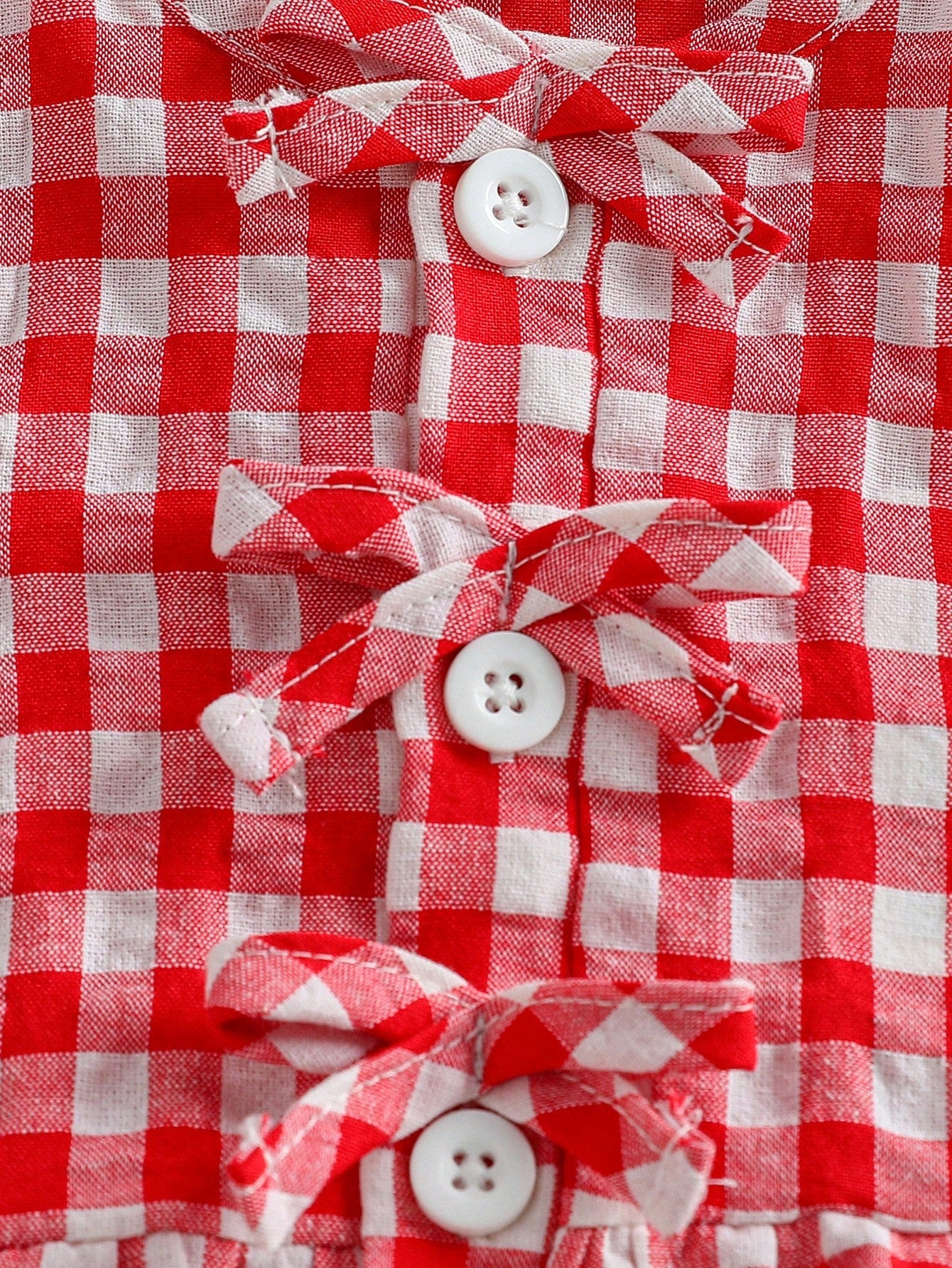 2pcs Baby Girls Gingham Ruffle Peplum Top & Pants Set - Scarlet | 2...