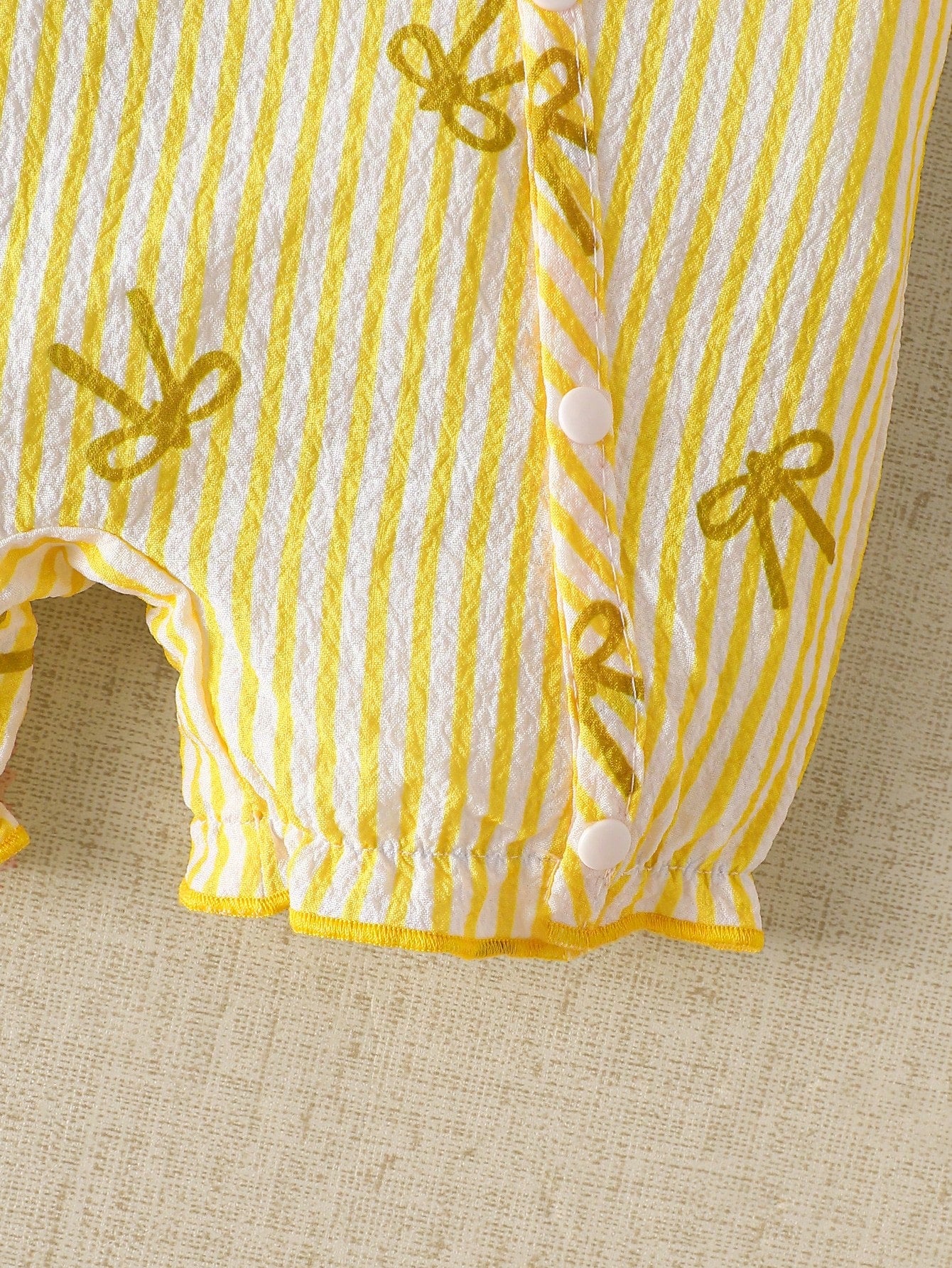 4pcs Baby Girls Bow Striped Seersucker Romper Set - Buttercup | 21 ...