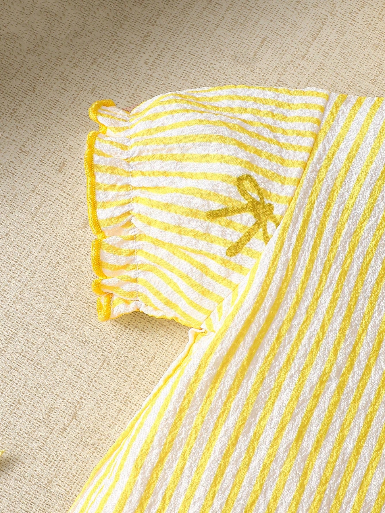 4pcs Baby Girls Bow Striped Seersucker Romper Set - Buttercup | 21 ...