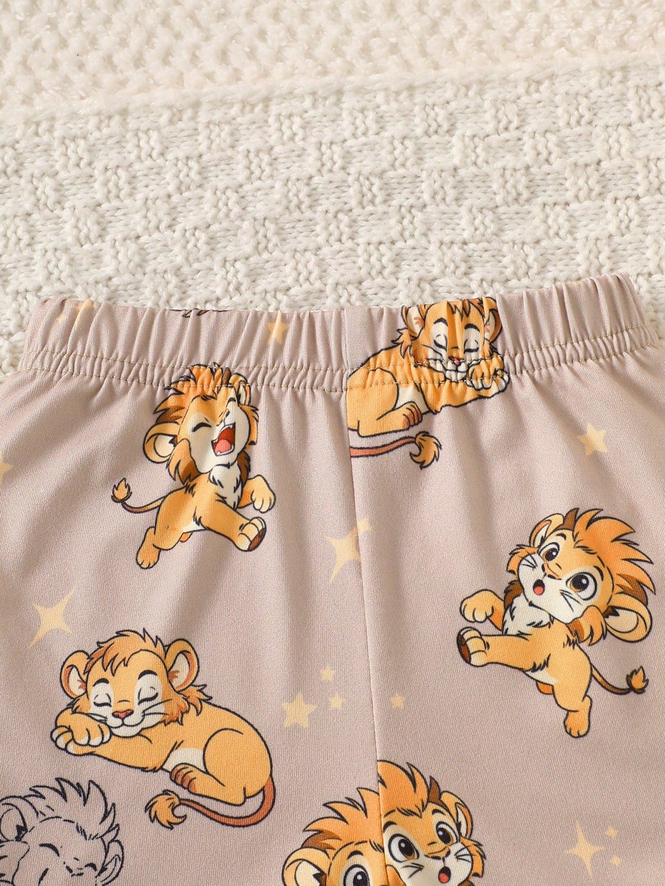2pcs Baby Boys Lion Print Bodysuit & Shorts Set - Champagne | 21 Ce...