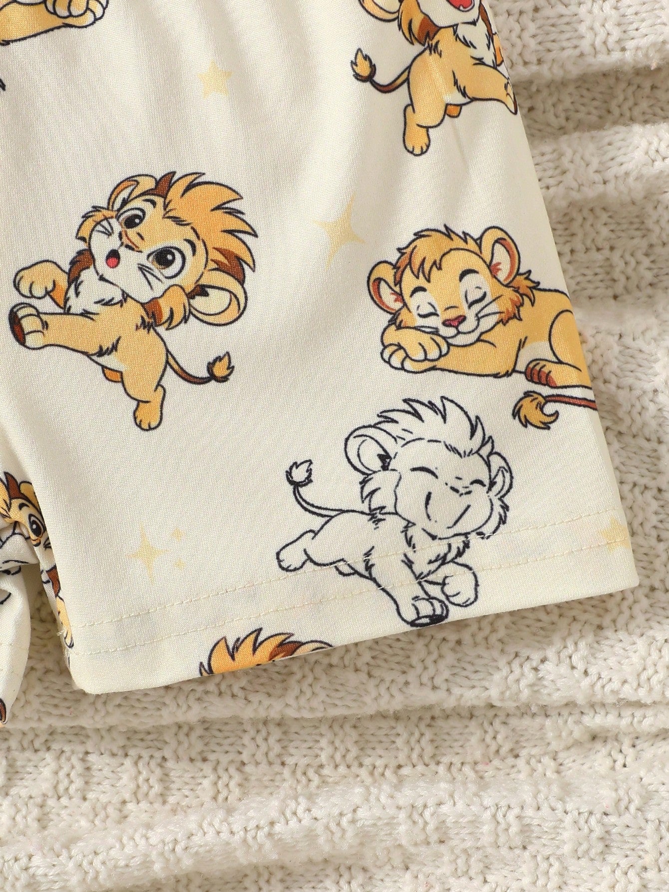 2pcs Baby Boys Lion Face Print Bodysuit & Shorts Set - Wenge | 21 C...