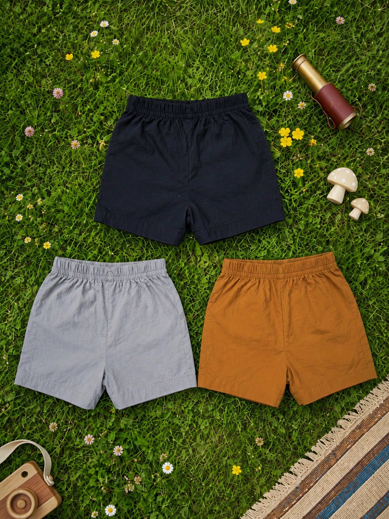 3pcs Boys Side Stripe UPF40+ Sporty Shorts Set - Onyx | 21 Century ...