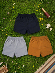 3pcs Boys Side Stripe UPF40+ Sporty Shorts Set - Onyx | 21 Century ...