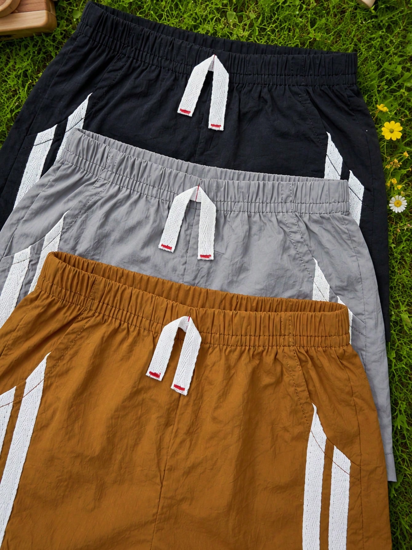 3pcs Boys Side Stripe UPF40+ Sporty Shorts Set - Onyx | 21 Century ...