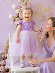 Girls Star Appliqué Satin & Tulle Ball Gown - Wisteria | 21 Century...