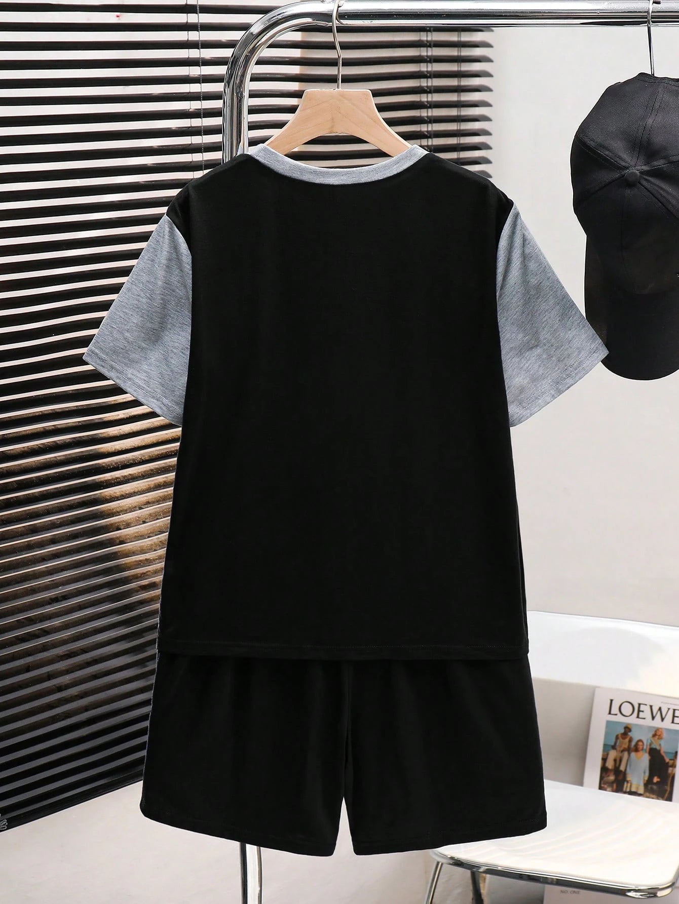 2pcs Big Boys Colourblock Pocket Tee & Shorts Set - Slate | 21 Cent...