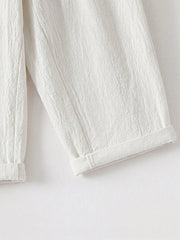 Boys Pleated Tapered Trousers with Cuffed Hem - Ivory | 21 Century ...