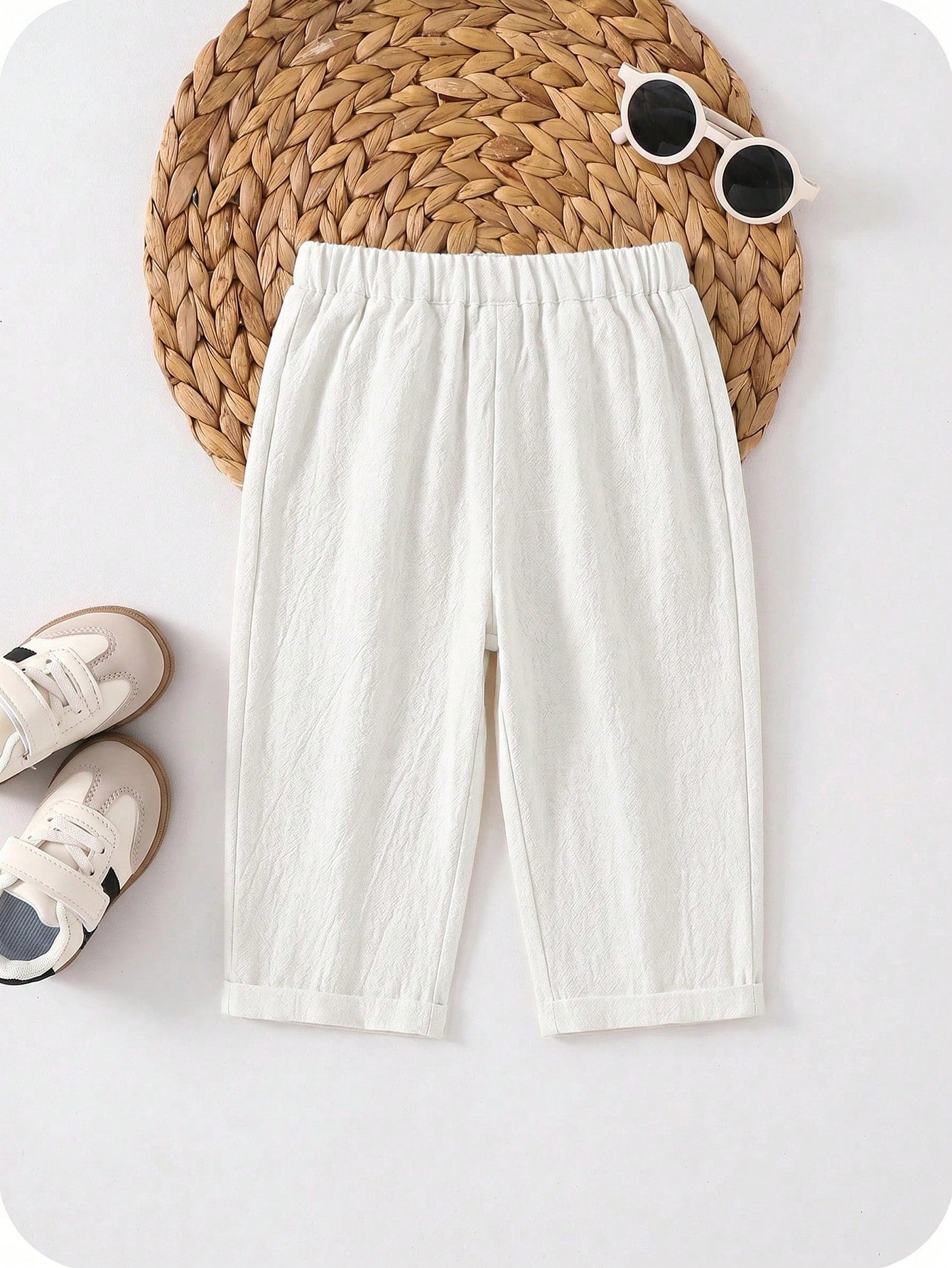Boys Pleated Tapered Trousers with Cuffed Hem - Ivory | 21 Century ...