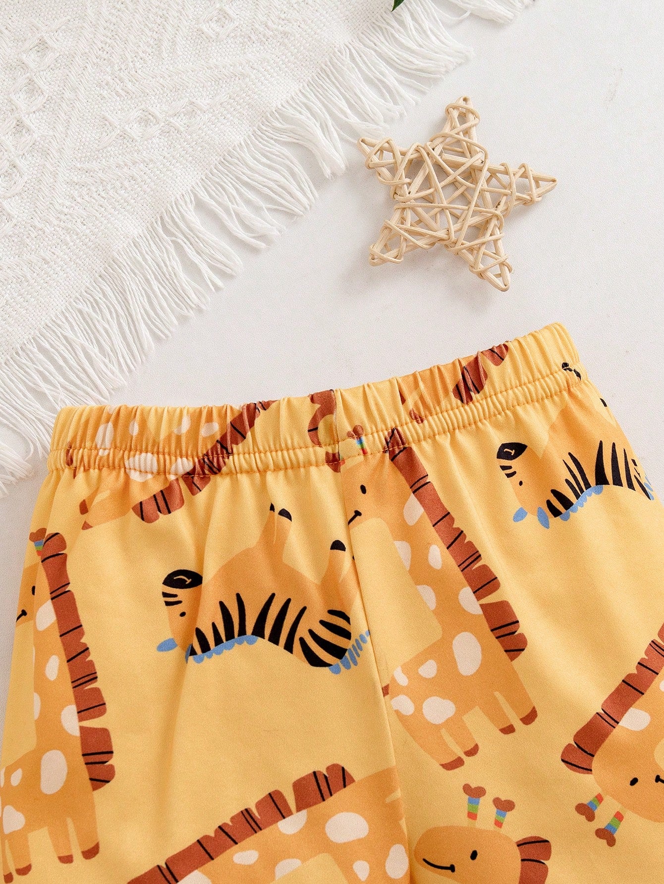 2pcs Baby Boys Lion Print Bodysuit & Shorts Set - Ochre | 21 Centur...