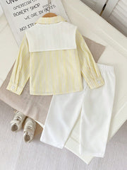 3pcs Boys Striped Shirt, Scarf & Trousers Set - Buttercup | 21 Cent...