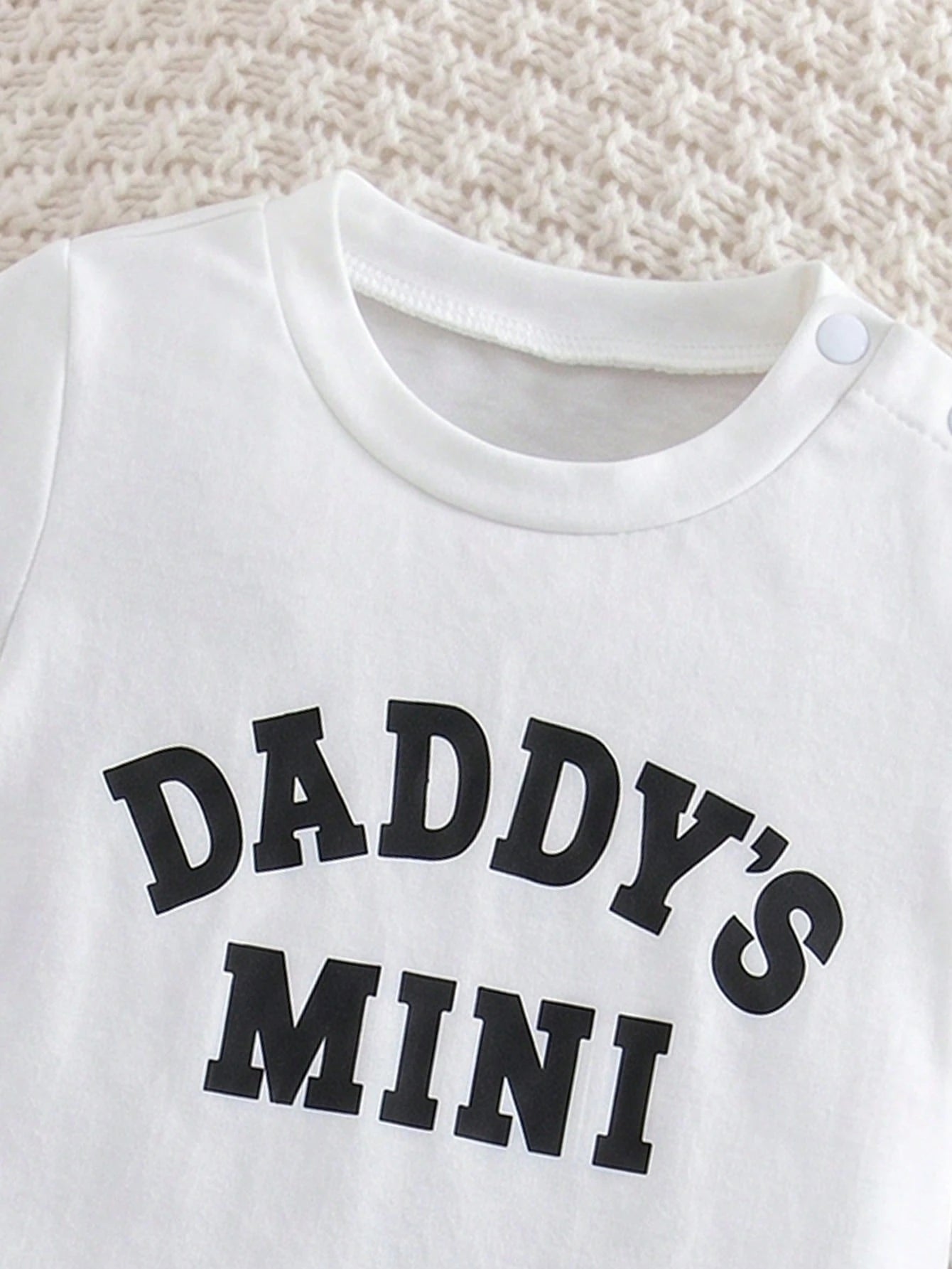 2pcs Baby Boys Daddy's Mini Tee & Shorts Set - Ivory | 21 Century Kids