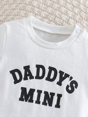 2pcs Baby Boys Daddy's Mini Tee & Shorts Set - Ivory | 21 Century Kids