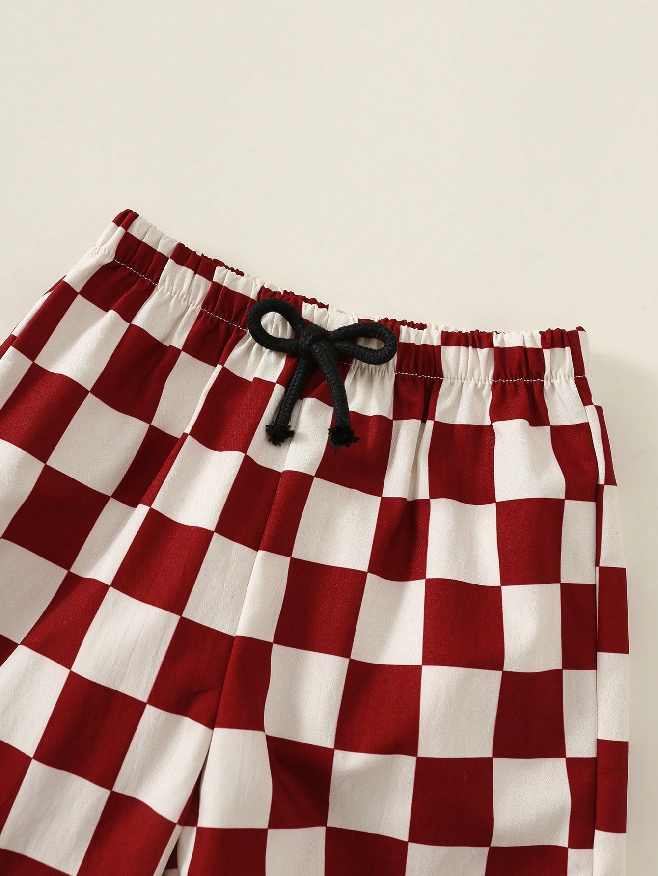 2pcs Boys King Graphic Tee & Checkerboard Pants Set - Scarlet | 21 ...