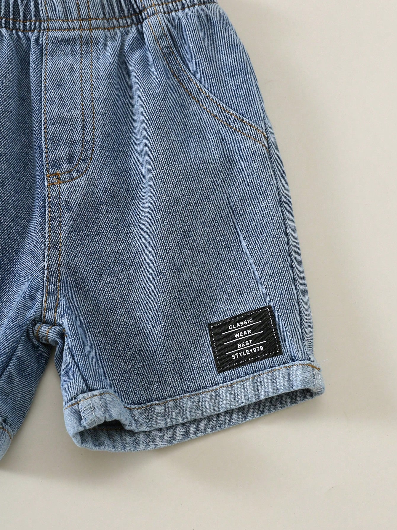 2pcs Boys Mama's Boy Tee & Denim Shorts Set - Ivory | 21 Century Kids