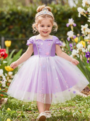 Girls Star Appliqué Satin & Tulle Ball Gown - Wisteria | 21 Century...