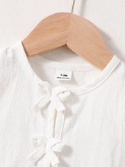 2pcs Baby Girls Eyelet Peplum Top & Embroidered Pants Set - Ivory |...