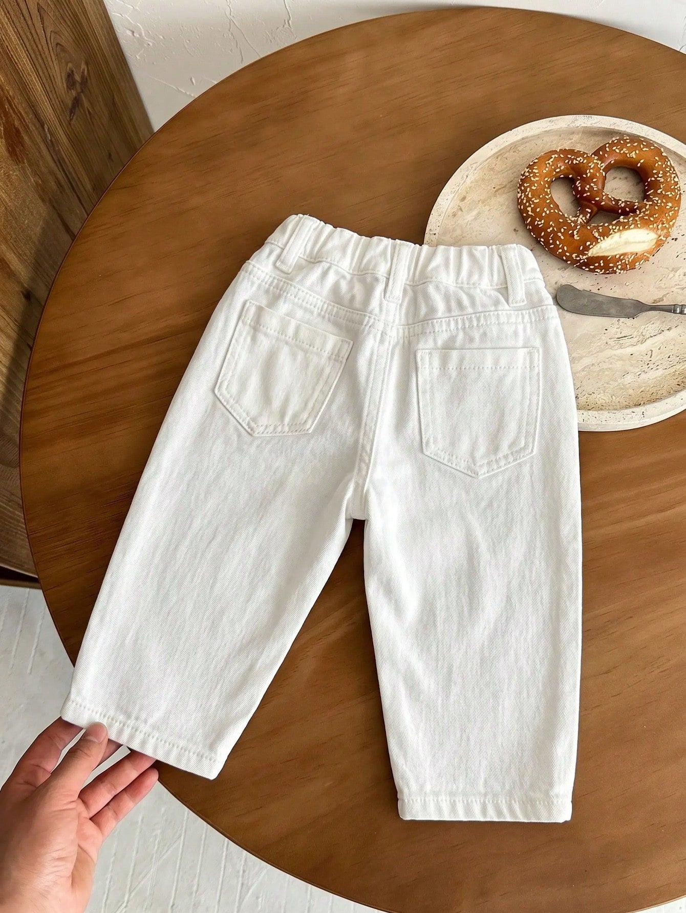 Boys Distressed Wide-Leg Denim Jeans - Ecru | 21 Century Kids