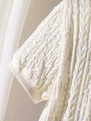 2pcs Boys Textured Knit Polo Top & Bermuda Shorts Set - Ivory | 21 ...
