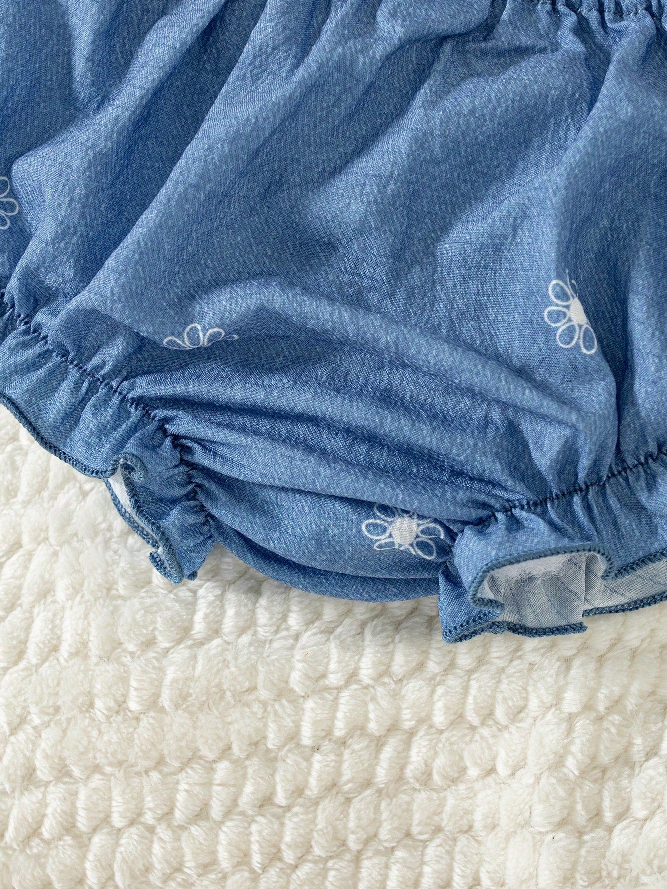 2pcs Baby Girls Daisy Embroidered Cami Top & Bloomer Set - Chambray...