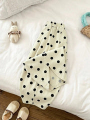 Little Girls Polka Dot Wide-Leg Denim Trousers - Ecru | 21 Century ...
