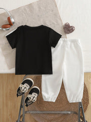 2pcs Boys Rearing Horse Print Tee & Jogger Set - Onyx | 21 Century ...