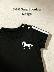 2pcs Boys Rearing Horse Print Tee & Jogger Set - Onyx | 21 Century ...