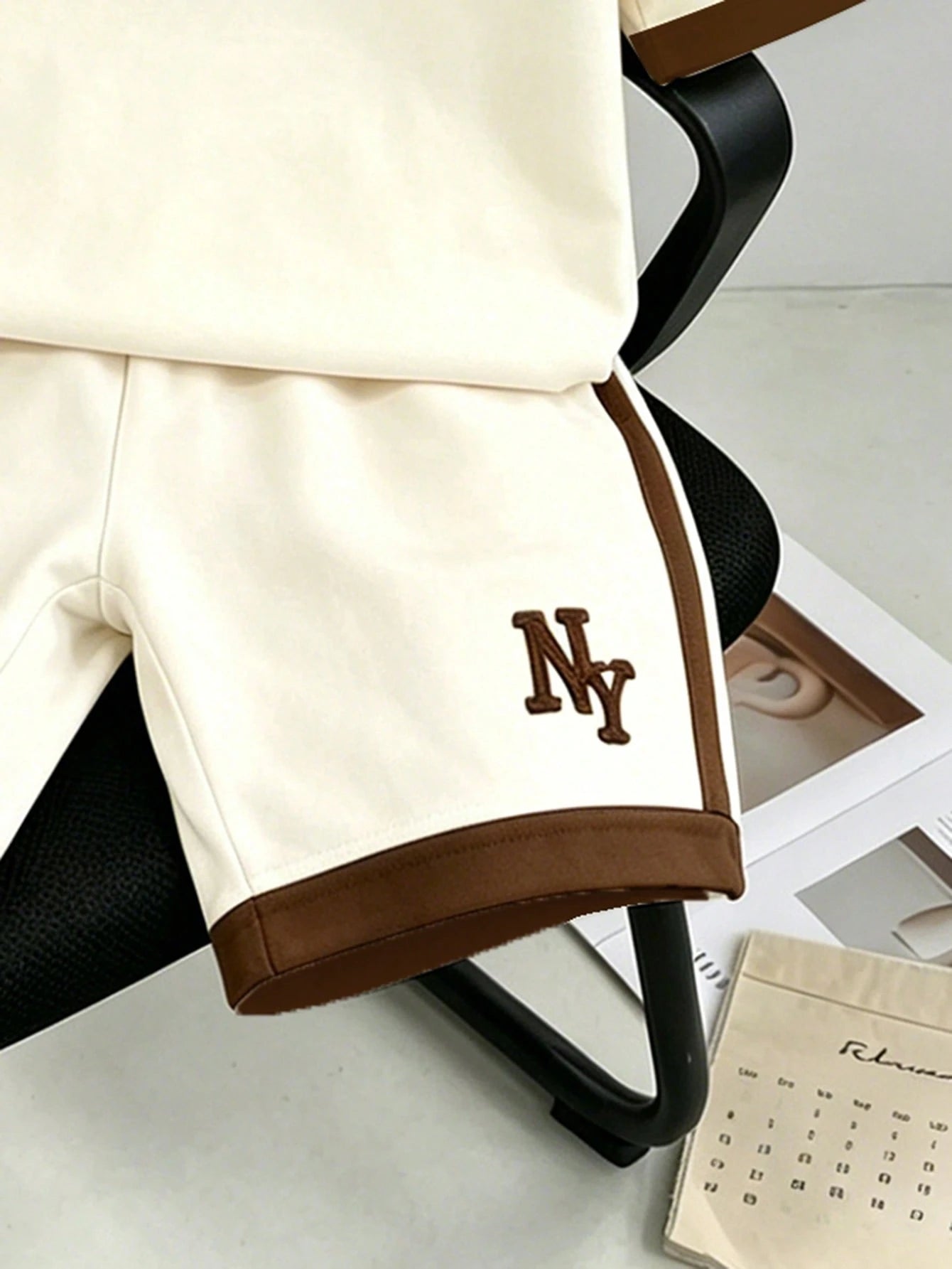 2pcs Big Boys NY Embroidered Varsity Tee & Shorts Set - Ivory | 21 ...