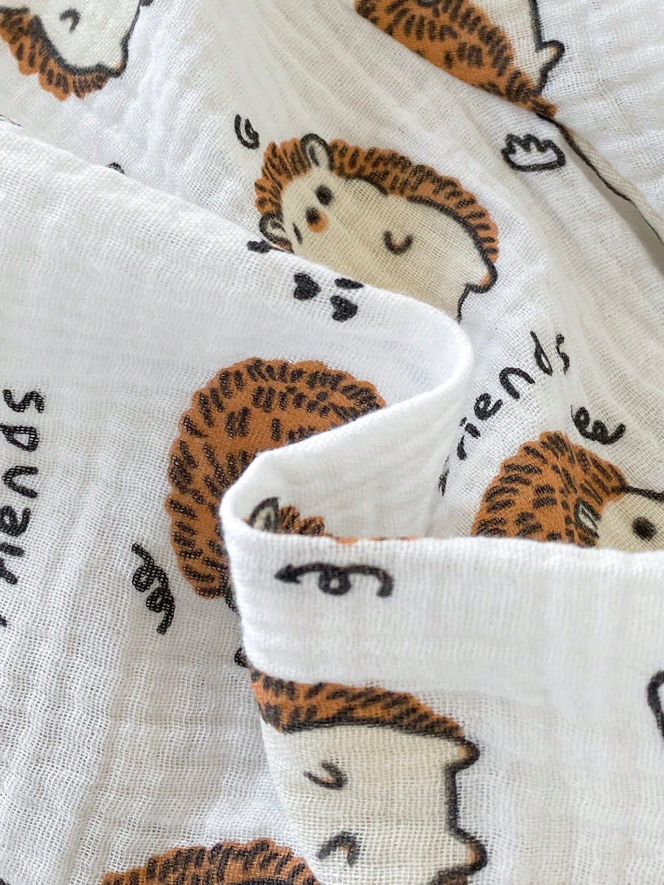 2pcs Boys Hedgehog Print Muslin Shirt & Shorts Set - Ivory | 21 Cen...