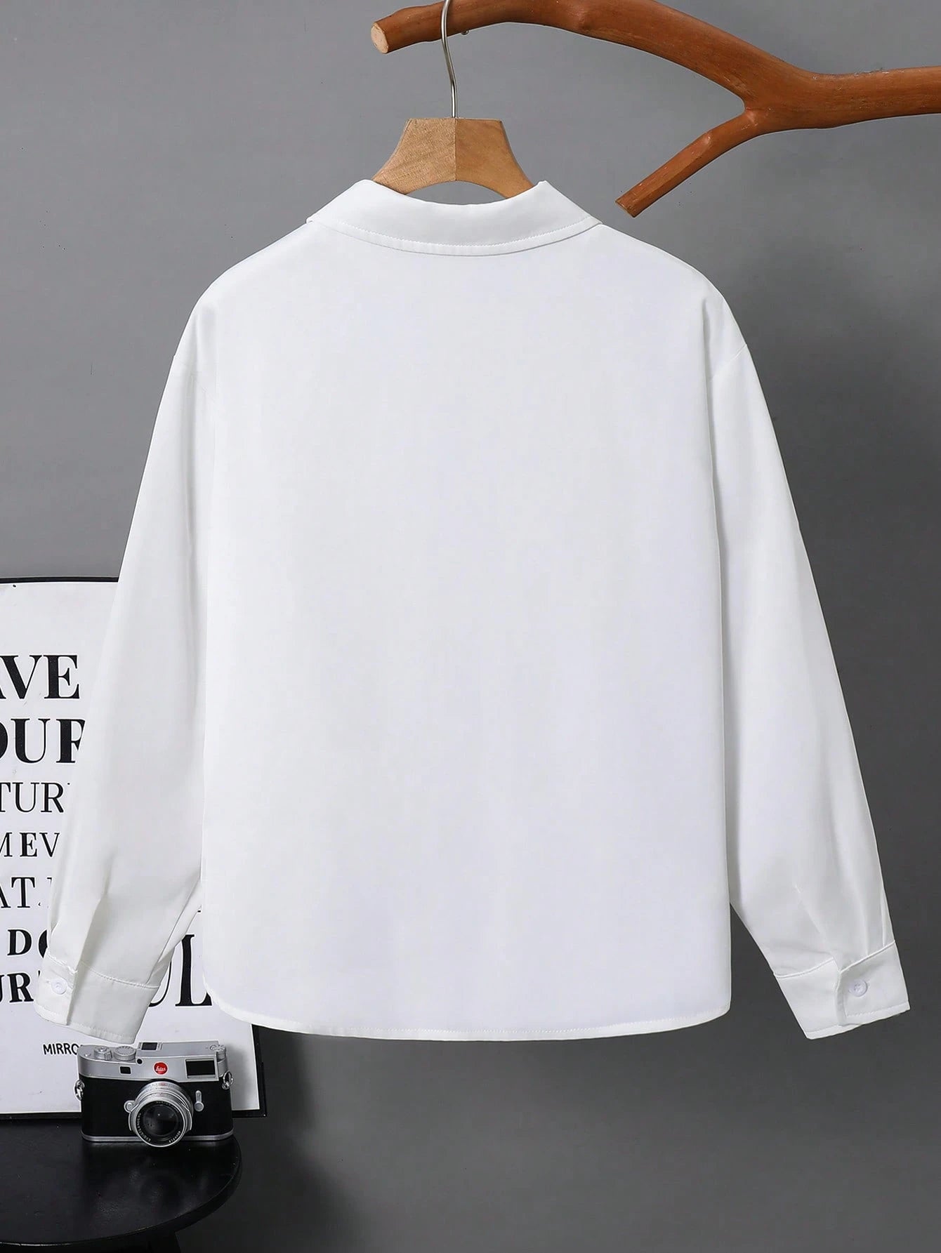 Big Boys Long Sleeve Button-Down Oxford Shirt - Ivory | 21 Century ...