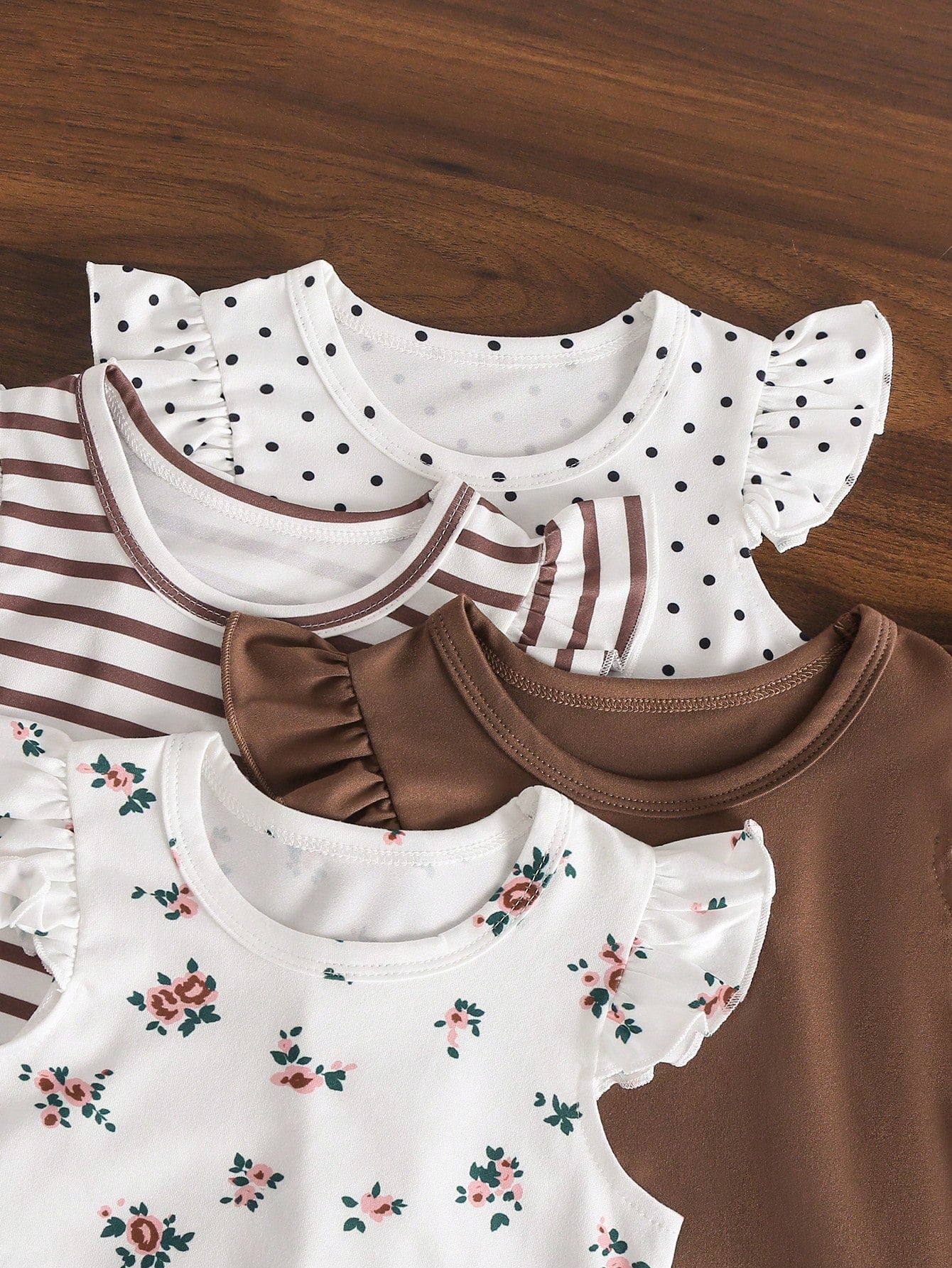 8pcs Girls Flutter Sleeve Tee & Shorts Sets - Ivory | 21 Century Kids