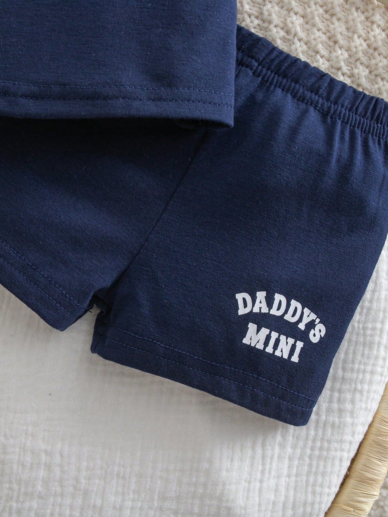 2pcs Baby Boys Daddy's Mini Tee & Shorts Set - Midnight | 21 Centur...
