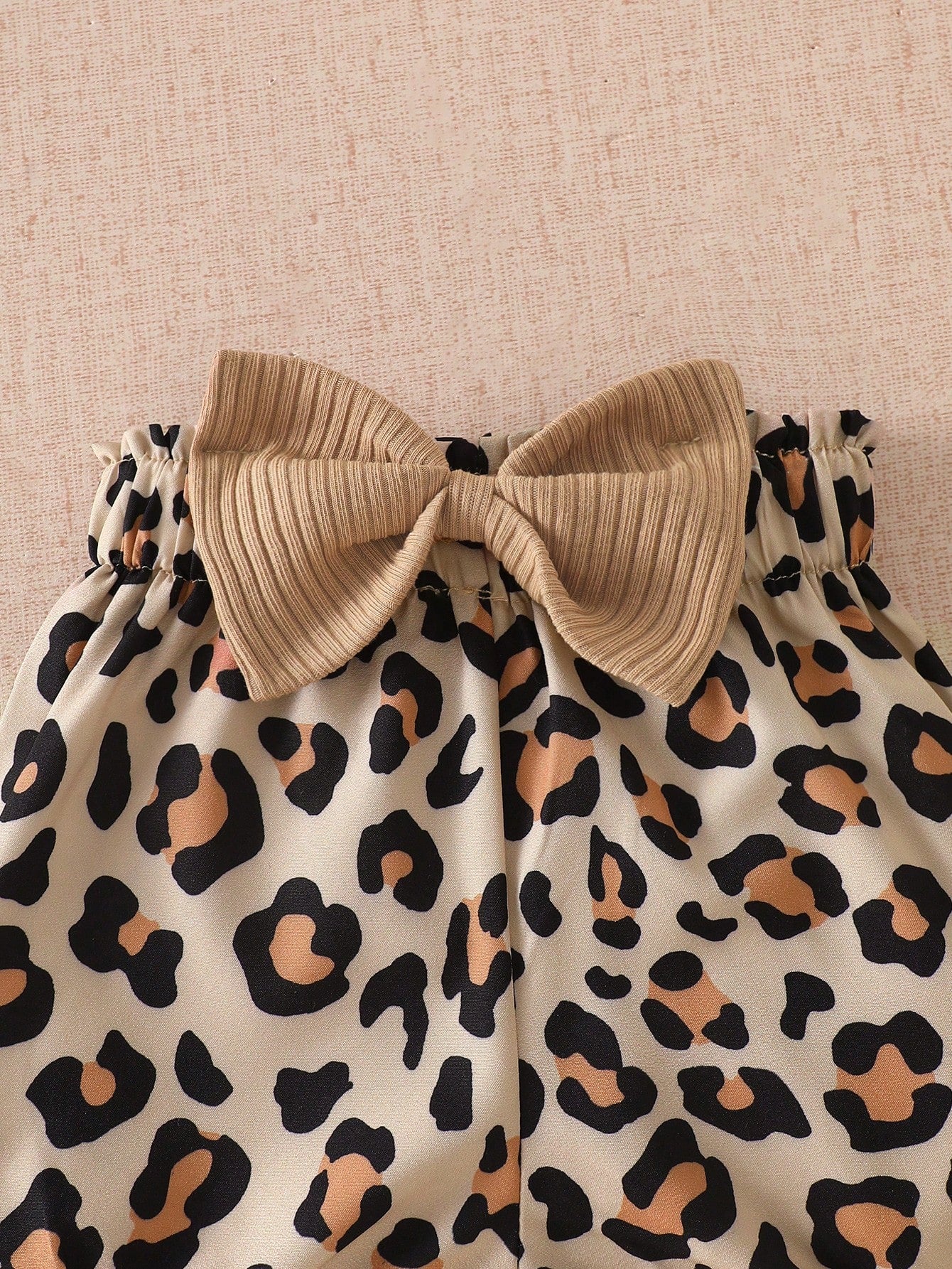 3pcs Baby Girls Ribbed Embroidered Bodysuit & Leopard Bloomer Set -...
