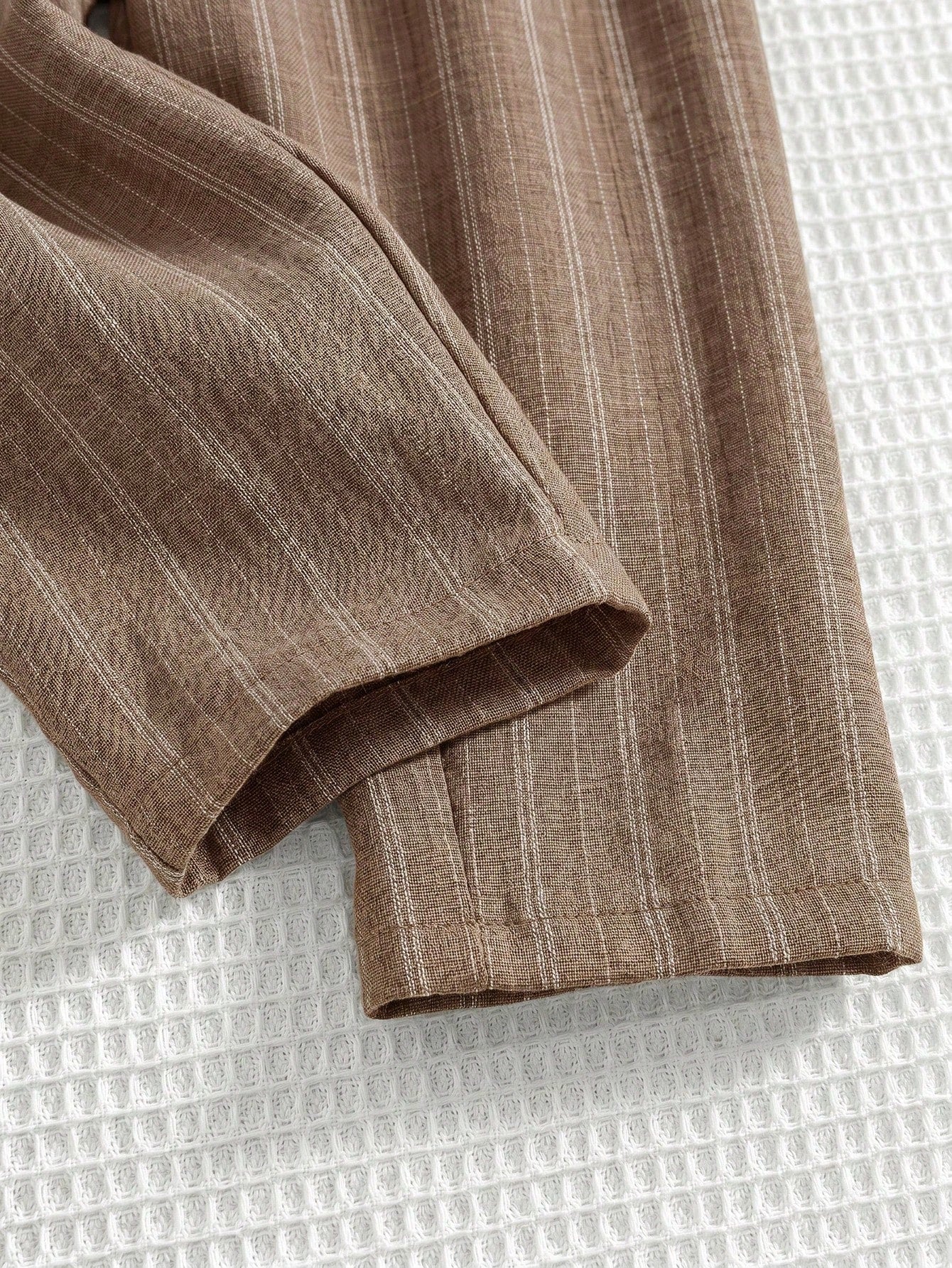 Boys Striped Linen-Blend Sleeveless Jumpsuit - Wenge | 21 Century Kids