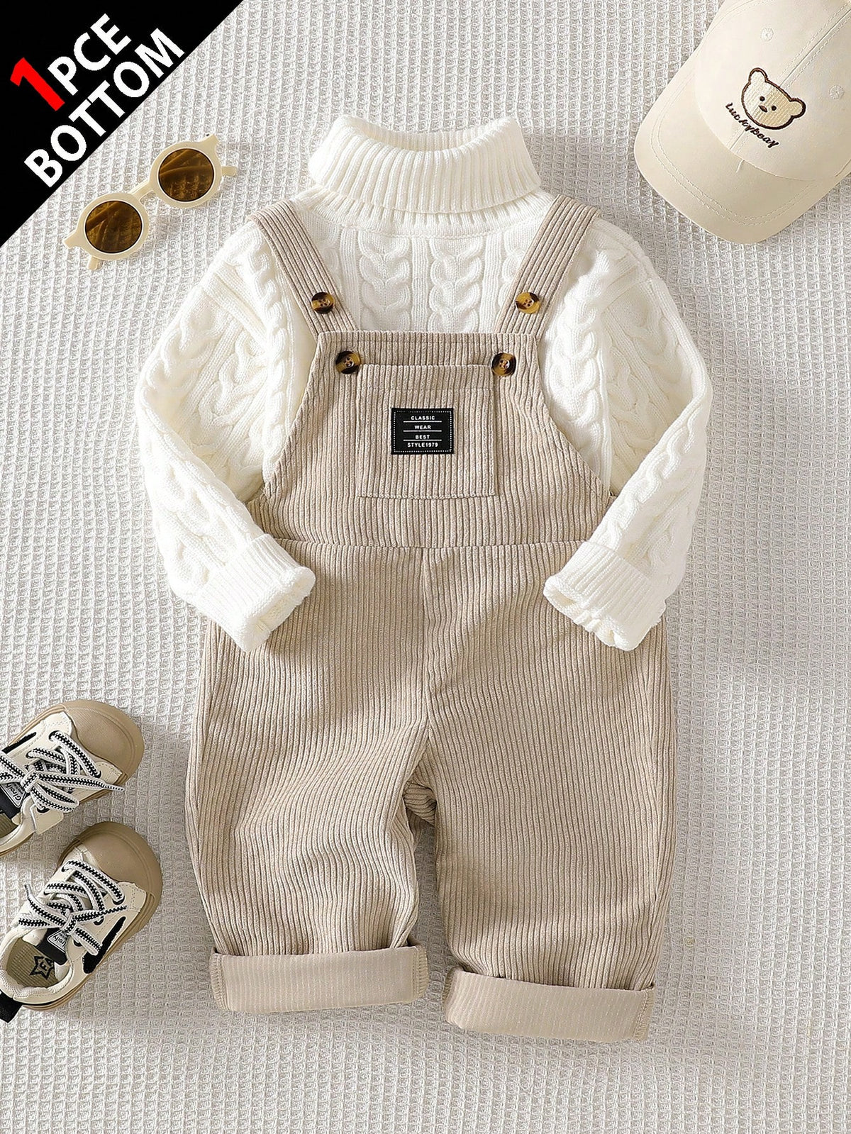 Boys Corduroy Dungaree Overalls - Griege | 21 Century Kids